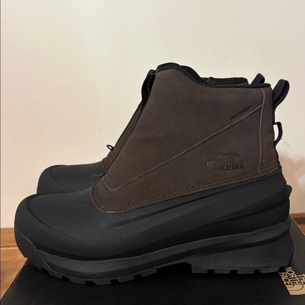 The North Face NIB Chilkat VZip Dark Brown and Black Snow Rain Boots Size 14